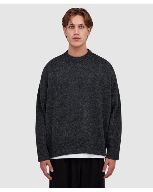 MKI Miyuki-Zoku Black Mohair Blend Knit Sweatshirt (Charcoal for men