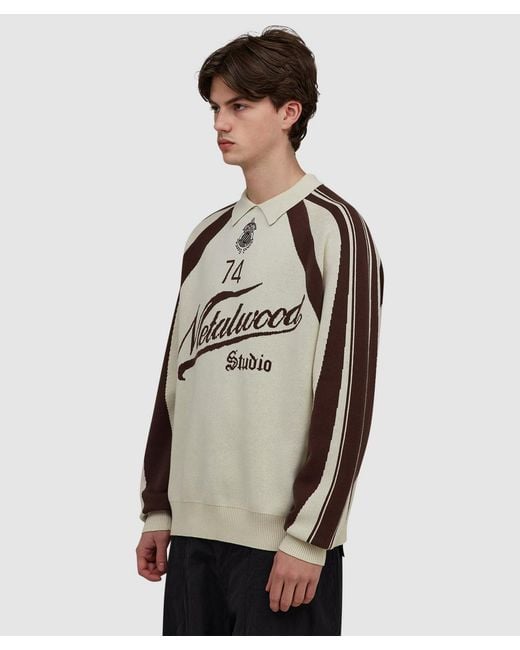Metalwood Natural Knit Football Sweater for men