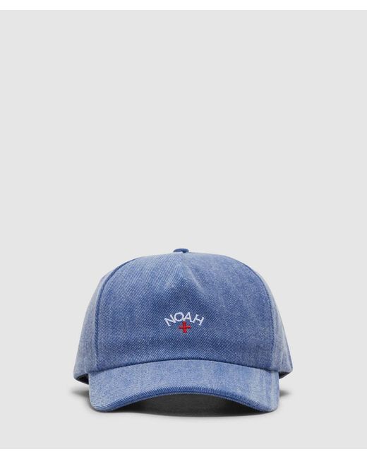 Noah NYC Blue Recycled Denim Core Logo 5 Panel Cap