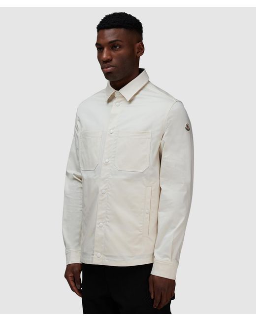 Moncler White Double Pocket Overshirt for men