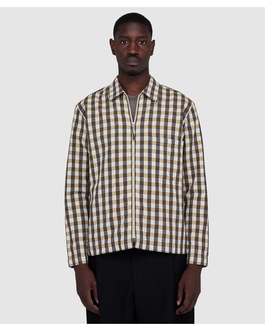 Universal Works White Zip Shirt Jacket for men