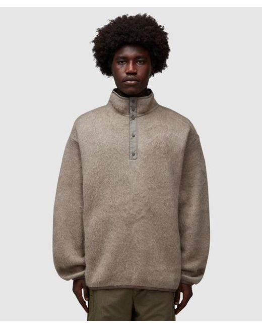 Nanamica Brown Pullover Fleece Sweater for men