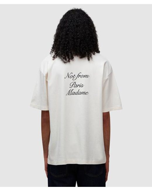 Drole de Monsieur White Cursive Slogan T-shirt for men