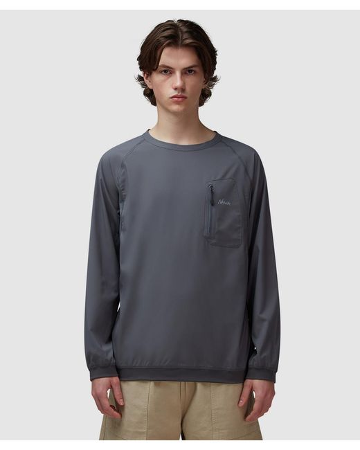NANGA Gray Hybrid Flex Longsleeve T-Shirt for men