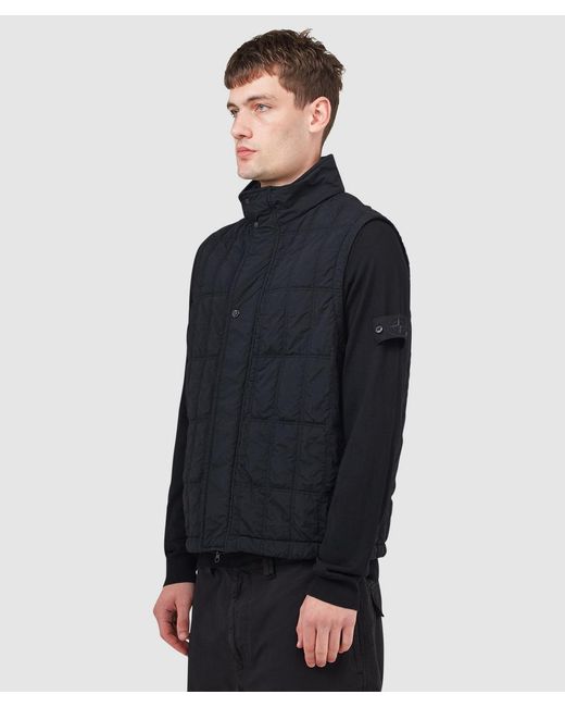 Stone Island Blue Ghost Smerigliation Quilt Vest for men