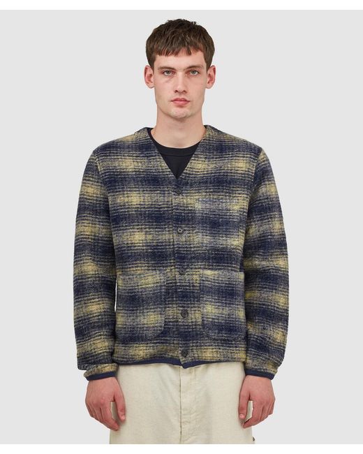 Universal Works Gray Uist Fleece Cardigan for men