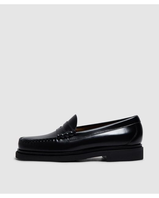 G.H.BASS Black Weejun Step Larson Moc Penny Loafer Leather for men