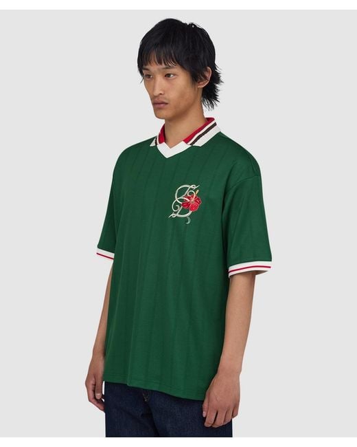 Drole de Monsieur Green Hibiscus Polo Shirt (Dark for men