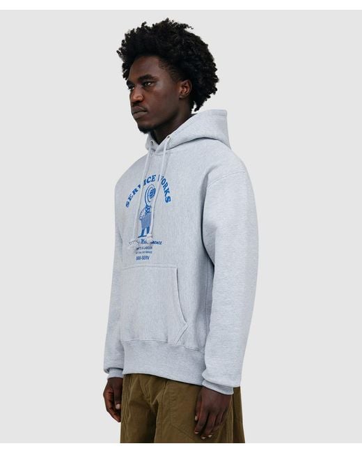 Service Works Blue Maintenance Hoodie (Heather for men
