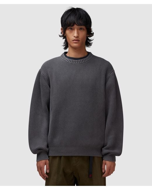 Gramicci Gray Cotton Knit Sweater for men