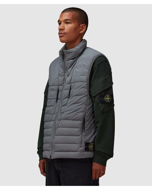 Stone Island Gray Seamless Tunnel Down-Tc Vest (Cement for men