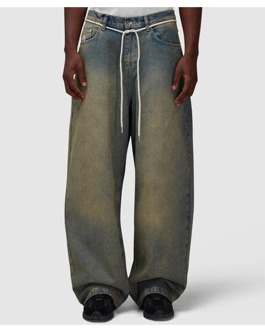 About Blank Gray Wide Leg Denim Pant (Dirty Wash for men