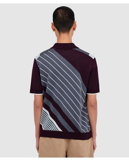 Casablanca Blue Diagonal Sporty Polo T-Shirt for men