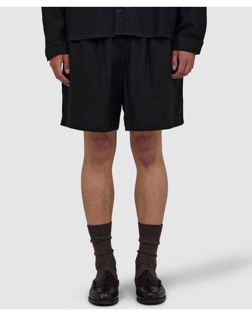 MKI Miyuki-Zoku Black Linen Wide Leg Short for men