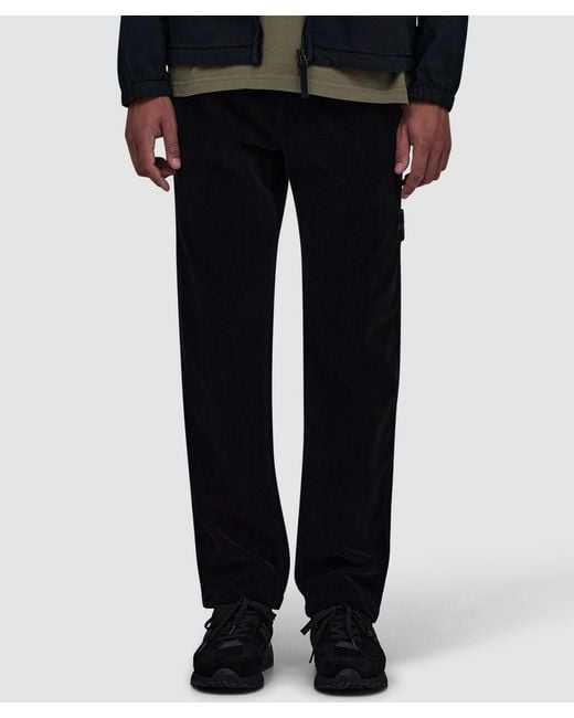 Stone Island Black Organic Cotton Corduroy 800 Pant for men