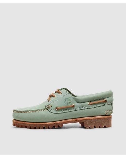 Timberland Green Authentic Boat Shoe (Medium Nubuck for men