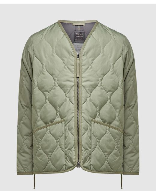 Taion Military Down Jacket in Green for Men | Lyst UK