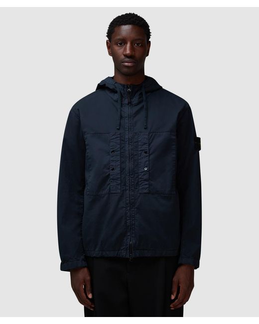 Stone Island Blue Supima Twill Stretch Short Parka for men