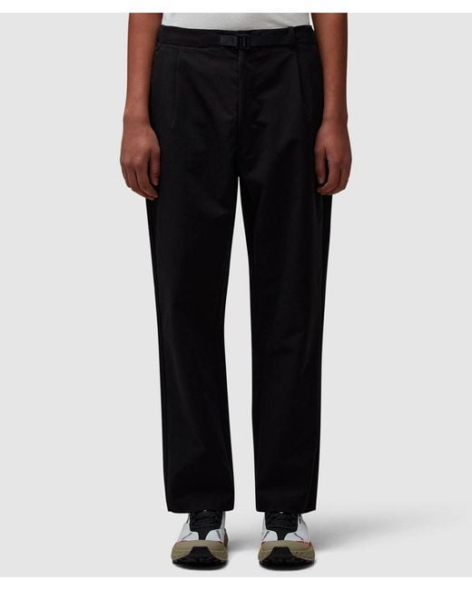Goldwin Black One Tuck Tapered Stretch Pant for men