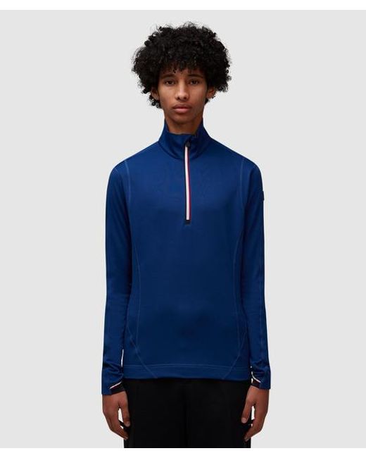 Moncler Blue Base Layer Polo Neck Sweatshirt for men
