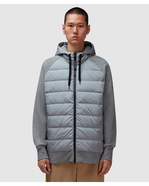 Canada Goose Gray Hybridge Huron Full Zip Hooded Jacket (Stone Heather for men