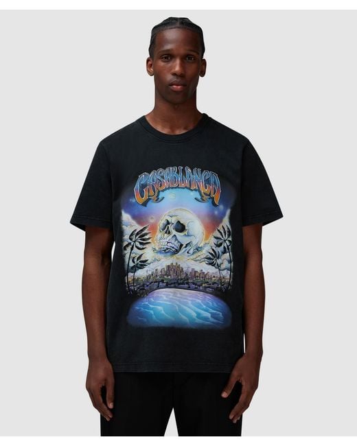 Casablanca Black Premonition Hotfix Printed T-Shirt (La Premonition