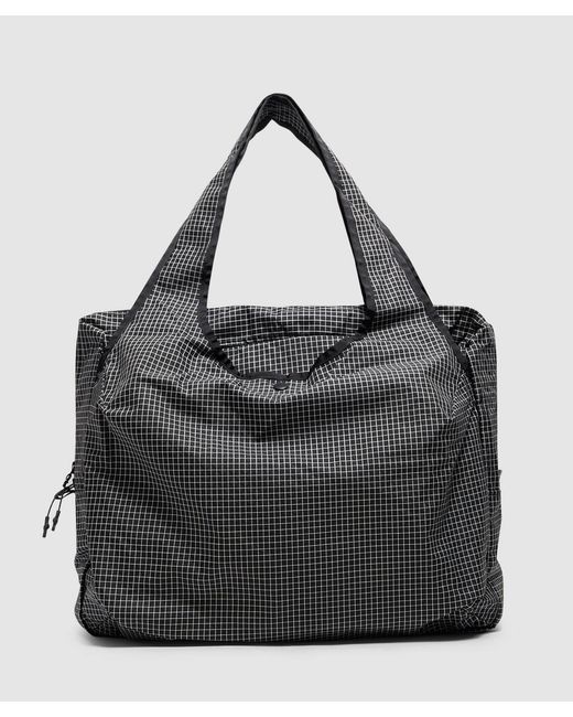 CAYL Black Shell Grid Tote Bag (Grid