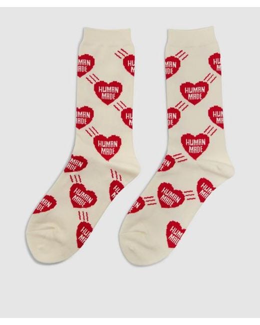 Human Made White Heart Socks for men