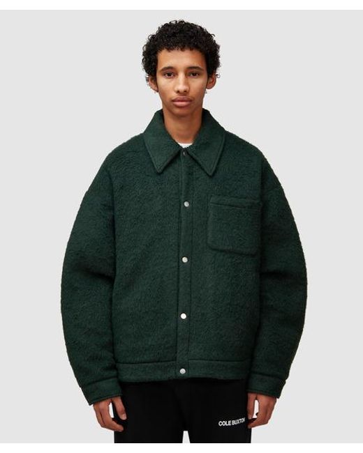 Cole Buxton Green Wool Overshirt for men