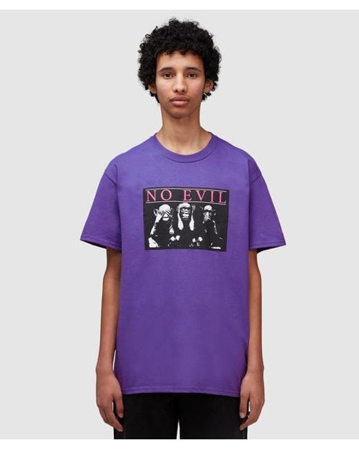 Noah NYC Purple No Evil T-shirt for men