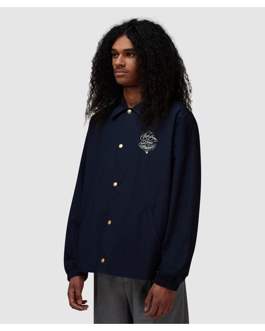 Drole de Monsieur Blue Vine Slogan Coach Jacket for men