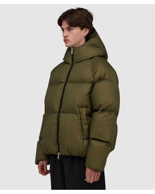 Cole Buxton Green Hooded Down Jacket for men