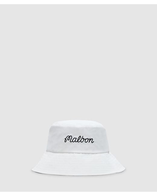 Malbon Golf White Bucket Hat