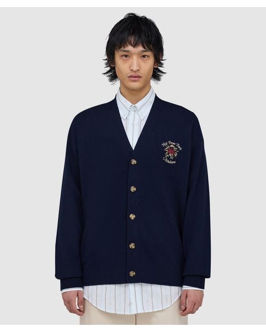 Drole de Monsieur Blue Nfpm Rose Cardigan for men