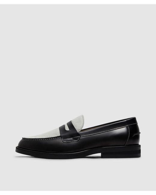 Duke & Dexter Black Wilde Suede Penny Loafer for men