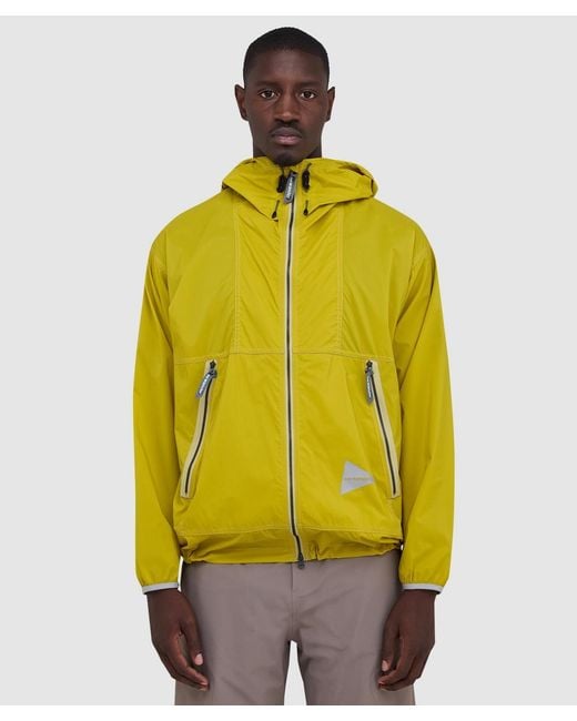 And Wander Yellow Pertex Wind Jacket for men