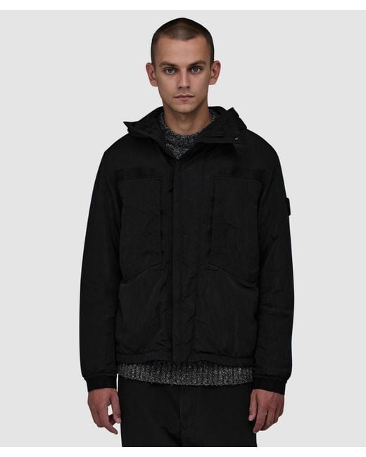 Stone Island Black Warp Rib Nylon-Tc Jacket for men
