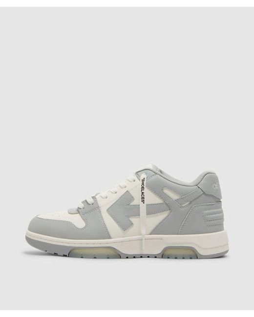 Off-White c/o Virgil Abloh Gray Out Of Office Leather Sneaker for men