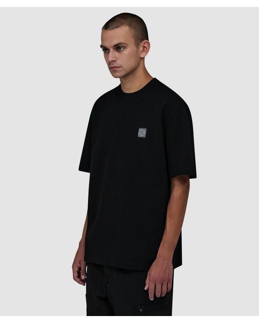 Stone Island Black 50/2 Organic Cotton Pique T-Shirt for men