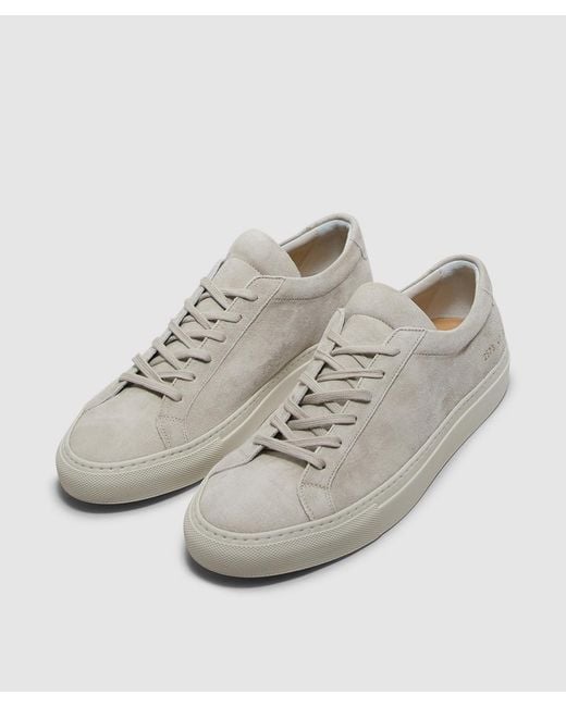 Common Projects White Achilles Premium Suede Sneaker (Light