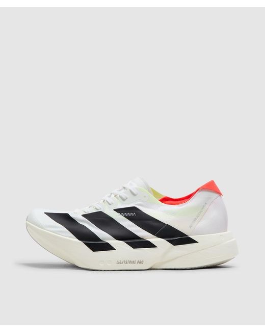 Adidas White Adios Pro 4.0 Sneaker (Ftwr/Core/ Met for men