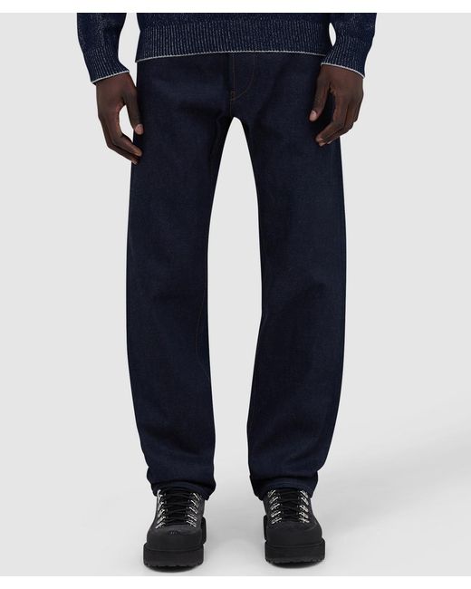 Stone Island Blue Denim Research Selvedge Denim Raw Regular Fit Jean Raw for men