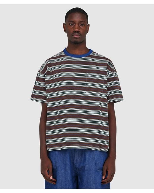 FRIZMWORKS Blue Horizon Stripe Half T-Shirt for men