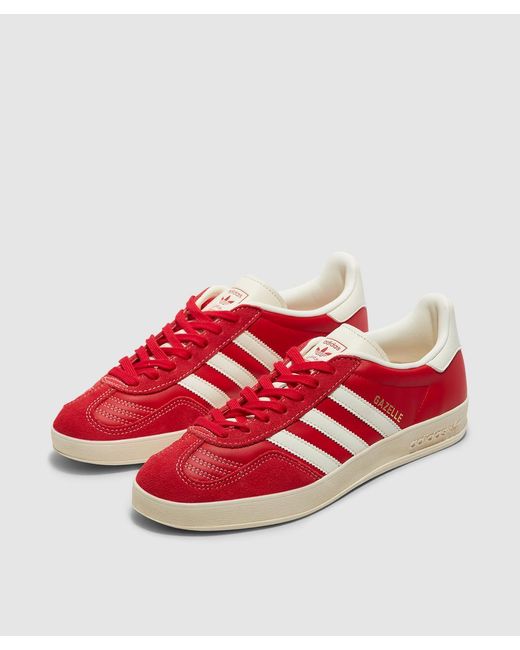 Adidas Red Gazelle Indoor Sneaker (Better Scarlet/Cream/ Met