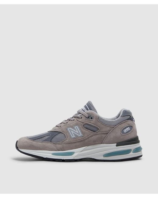 New Balance Gray Miuk 991V2 Sneaker (Alloy/ Smoked Pearl