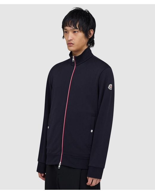 Moncler Blue Full Tricol Zip Jacket for men