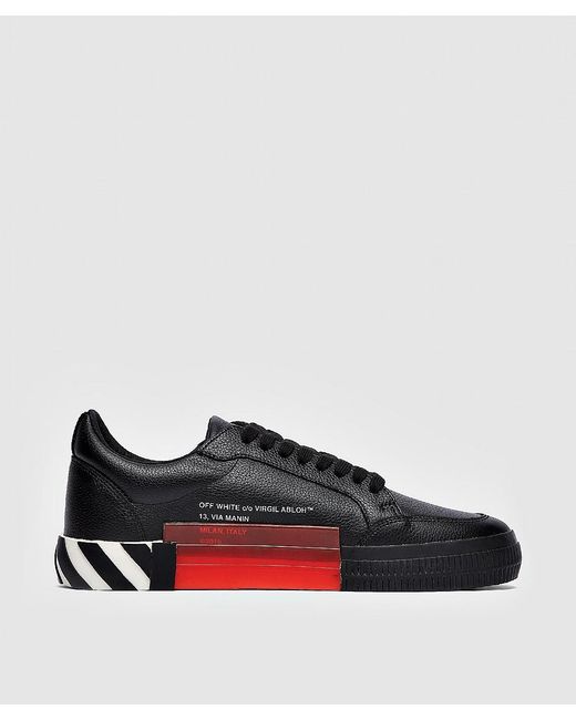 off white vulcan low leather trainers