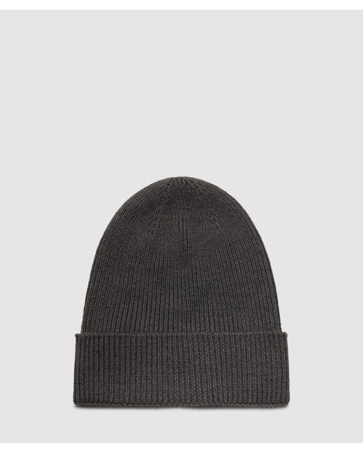 Moncler Black Knitted Logo Beanie