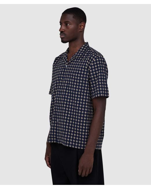 Universal Works Blue Road Shirt /Sand for men