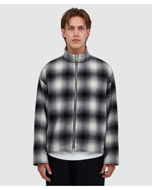 MKI Miyuki-Zoku Wool Check Track Jacket (Off in Grey for Men | Lyst UK